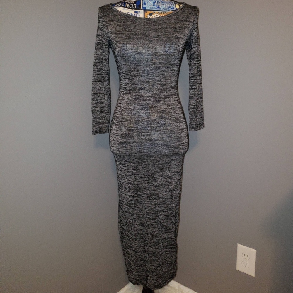 Forever 21 Long Sleeve Gray Maxi Dress
